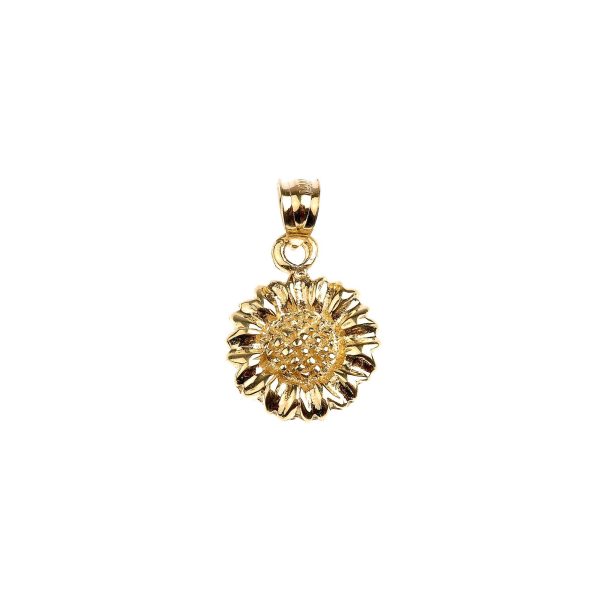 Blooming Sunflower Pendant Necklace in 9ct Gold