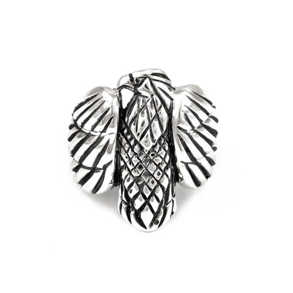 Men's Oxidised Eagle Ring in Sterling Silver