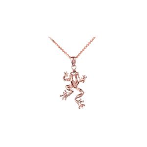 Frog Pendant Necklace in 9ct Rose Gold