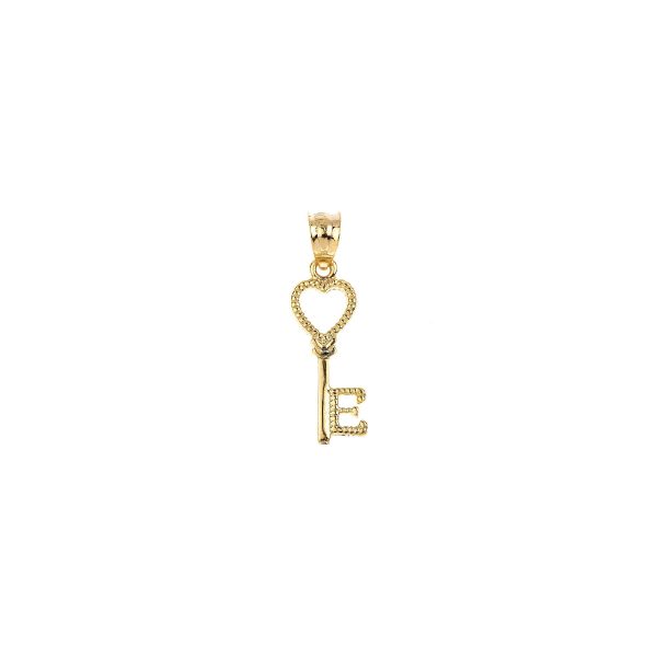 Love Key Pendant Necklace in 9ct Gold