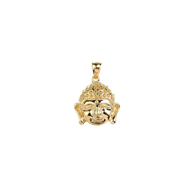 Buddha Head Pendant Necklace in 9ct Gold