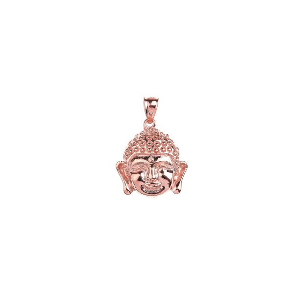 Buddha Head Pendant Necklace in 9ct Rose Gold