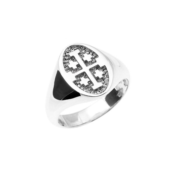 Men's Jerusalem Unisex Ring in 9ct White Gold