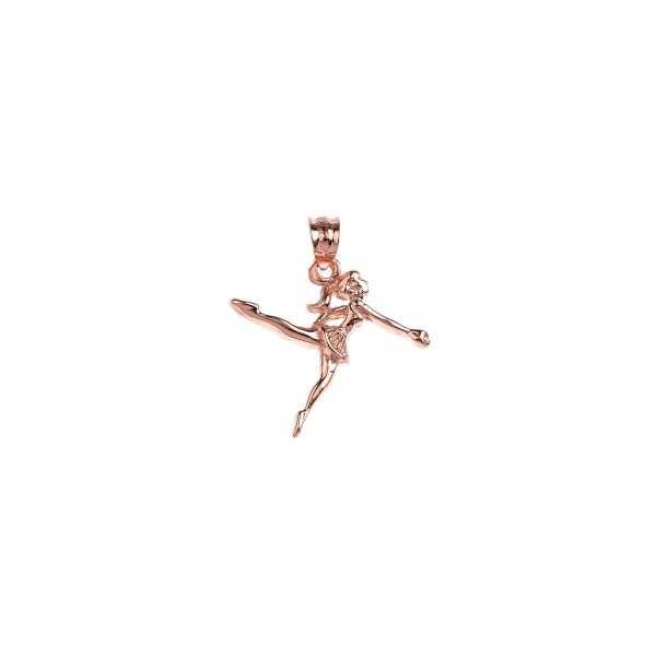 Ballerina Charm Pendant Necklace in 9ct Rose Gold