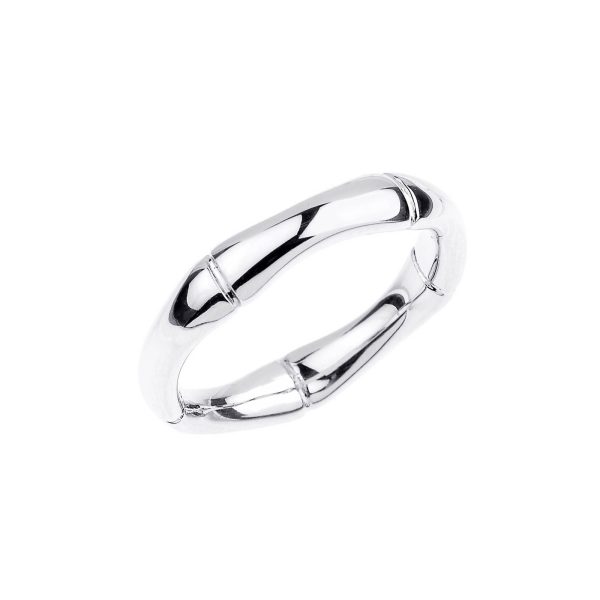 Stackable Bamboo Band Thumb Ring in Sterling Silver