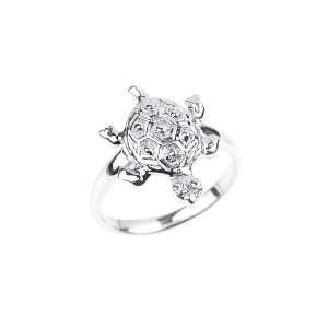 Turtle Ring in 9ct White Gold