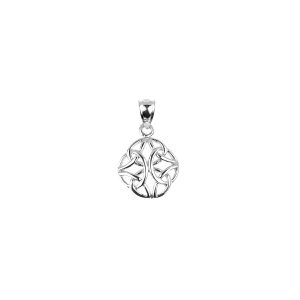 Celtic Trinity Knot Pendant Necklace in 9ct White Gold