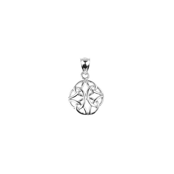 Celtic Trinity Knot Pendant Necklace in 9ct White Gold