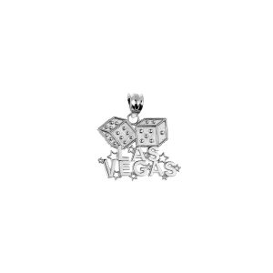 Men's Vegas Dice Pendant Necklace in Sterling Silver