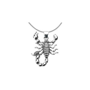 Men's Scorpio Zodiac Scorpion Pendant Necklace in Sterling Silver