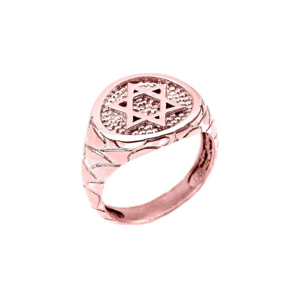 Men's Star of David Ring in 9ct Rose Gold