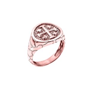 Men's Jerusalem Crusaders Ring in 9ct Rose Gold