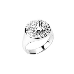 Men's Landing Eagle Ring in Sterling Silver