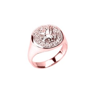 Men's Landing Eagle Ring in 9ct Rose Gold