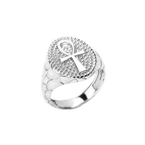 Men's Egyptian Cross Ring in Sterling Silver