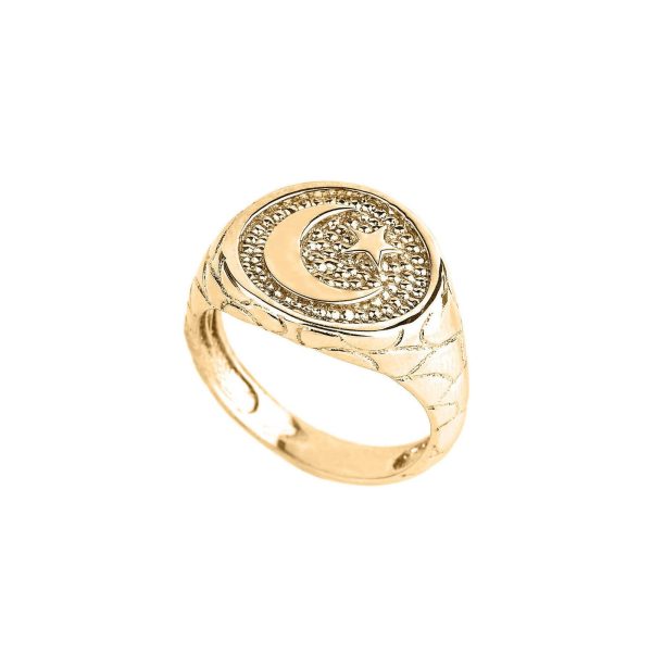 Men's Crescent Moon Ring in 9ct Gold