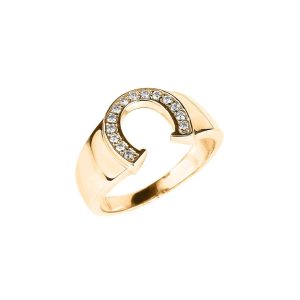 Men's Diamond Horseshoe Ring in 9ct Gold