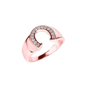 Men's Diamond Horseshoe Ring in 9ct Rose Gold