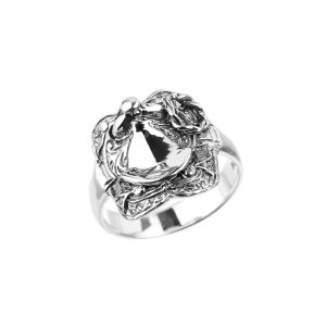 Men's Horse Saddle Ring in Sterling Silver