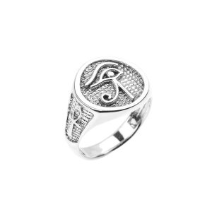 Men's Eye of Horus Egyptian Ring in Sterling Silver