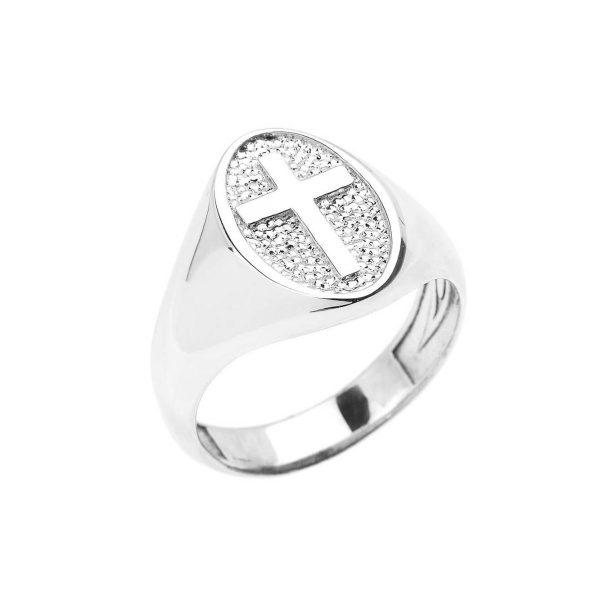 Men's Unisex Cross Ring in Sterling Silver