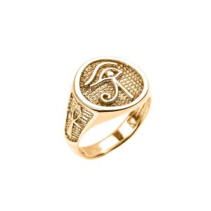 Men's Eye of Horus Egyptian Ring in 9ct Gold