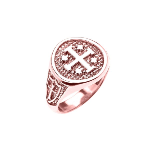 Men's Jerusalem Crusaders Ring in 9ct Rose Gold