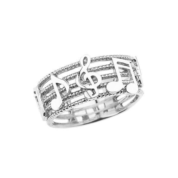 Treble Clef Musical Note Ring in Sterling Silver