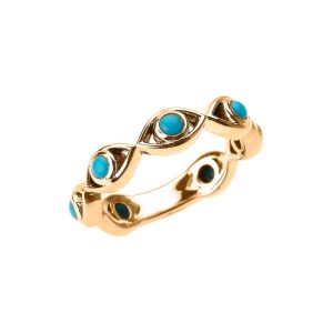 Turquoise Evil Eye Ring in 9ct Gold