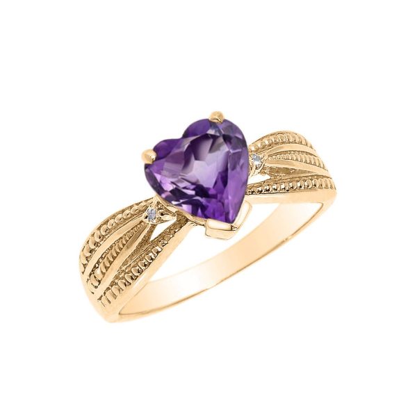 Amethyst & Diamond Beauty Ring in 9ct Gold