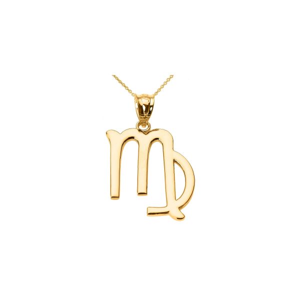 Minimalist Virgo Zodiac Pendant Necklace in 9ct Gold