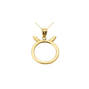 Taurus Zodiac Pendant Necklace in 9ct Gold, Small