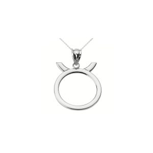 Taurus Zodiac Pendant Necklace in 9ct White Gold, Small