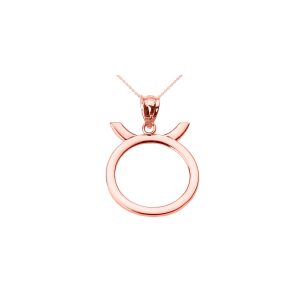 Taurus Zodiac Pendant Necklace in 9ct Rose Gold, Small