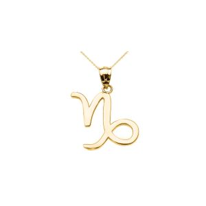 Capricorn Zodiac Pendant Necklace in 9ct Gold