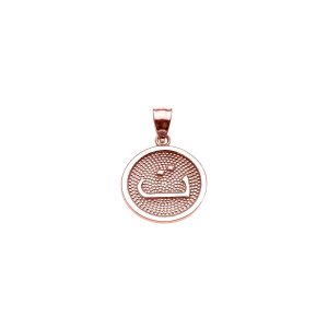 Arabic Letter Taa Initial Pendant Necklace in 9ct Rose Gold