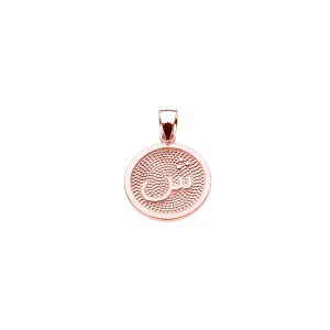 Arabic Letter Shiin Initial Pendant Necklace in 9ct Rose Gold