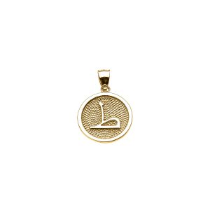 Arabic Letter Taa T Initial Pendant Necklace in 9ct Gold