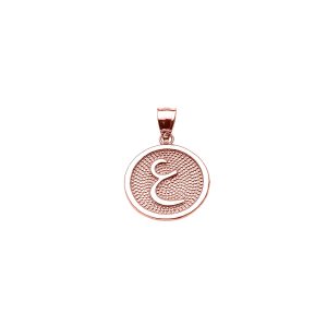 Arabic Letter Ayn Initial Pendant Necklace in 9ct Rose Gold