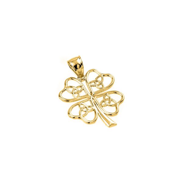 Celtic Trinity Knot Clover Pendant Necklace in 9ct Gold