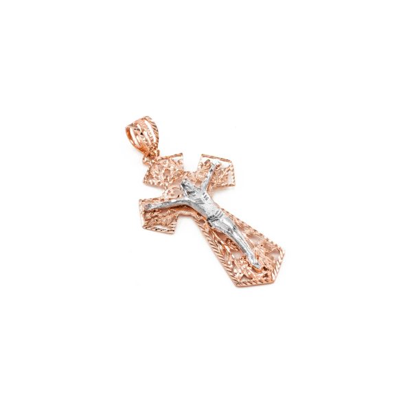 Extra Large Cross Pendant Necklace in 9ct Rose Gold