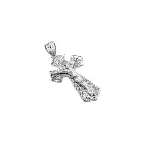 Crucifix Extra Large Pendant Necklace in Sterling Silver