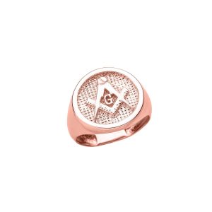 Men's Compass Masonic Ring in 9ct Rose Gold