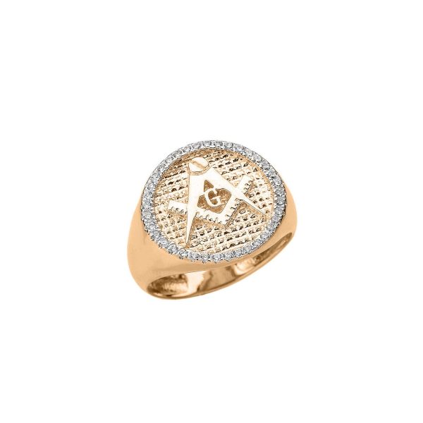 Men's Diamond Masonic Ring in 9ct Gold