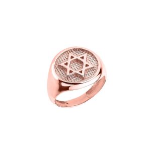 Men's Star of David Ring in 9ct Rose Gold