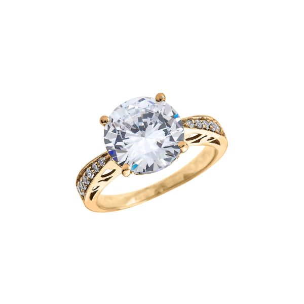 CZ Engagement Ring in 9ct Gold