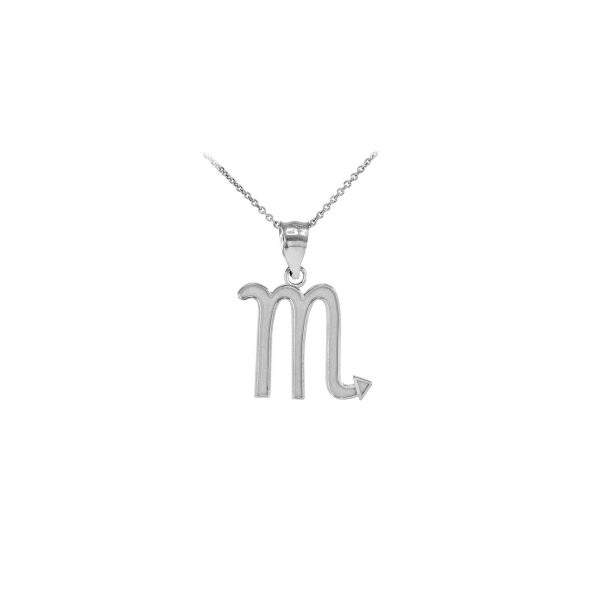 Scorpio Zodiac Pendant Necklace in 9ct White Gold