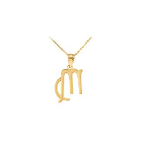 Sleek Virgo Zodiac Pendant Necklace in 9ct Gold