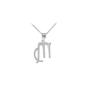 Sleek Virgo Zodiac Pendant Necklace in Sterling Silver