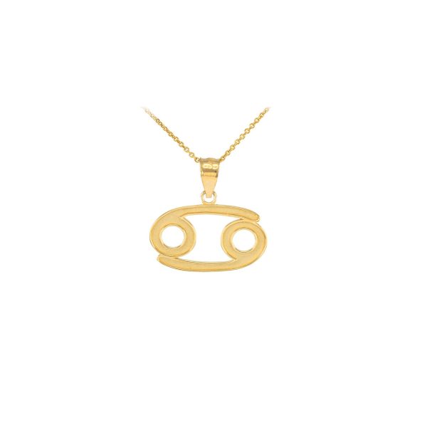 Cancer Zodiac Pendant Necklace in 9ct Gold